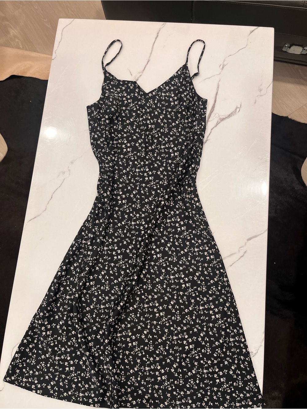 Forever 21 Black Maxi Dress with White Floral Print